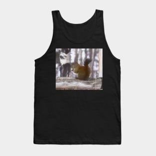 Squirrel on the fence illustration Tank Top